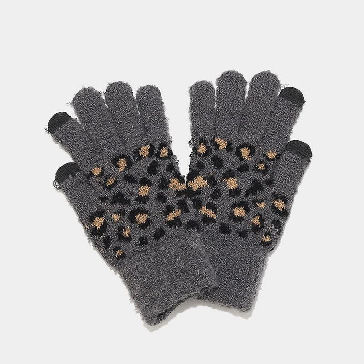 3Pcs Women's Leopard Print Hat Scarf Gloves Set - image 10