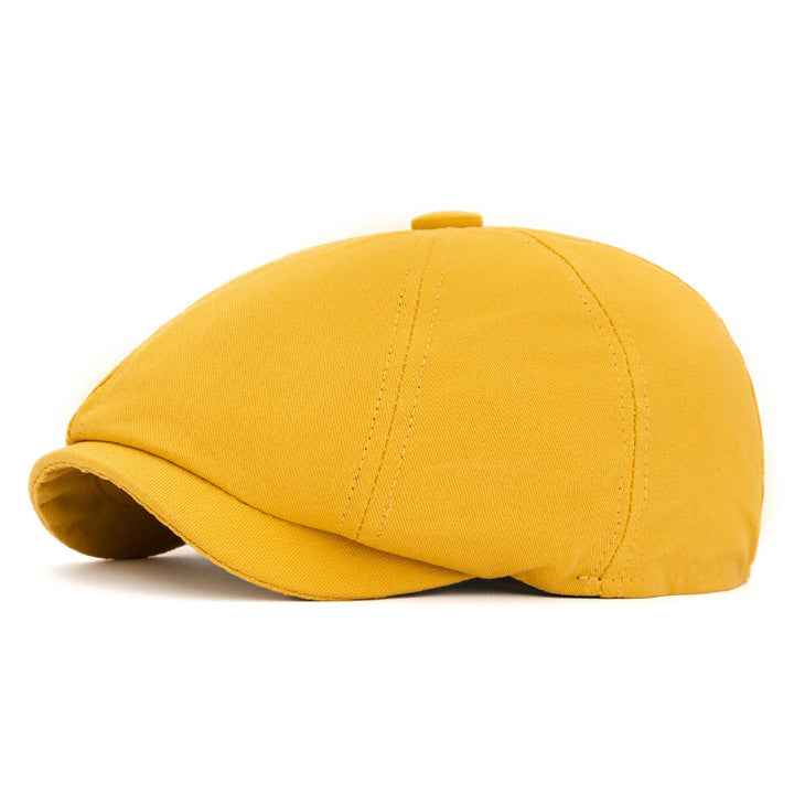 Spring & Summer British Retro Octagonal Hat Beret - Yellow - Adjustable (22 1/2"-24") - image 11