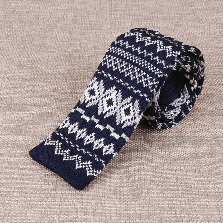Men's Exotic Skinny Knitted Necktie - Style #2 - image 4