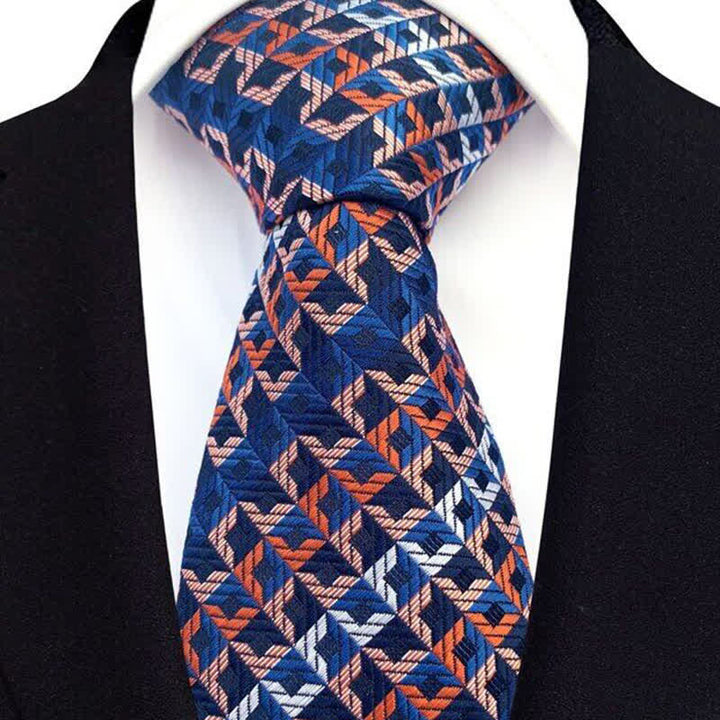Men's Irregular Check Striped Necktie - image 1