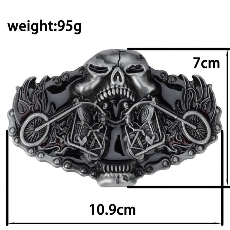 Men's Gothic Motorcycle Ghost Head Leather Belt - image 8