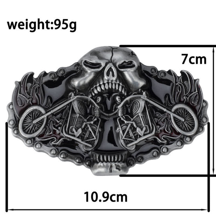 Men's Gothic Motorcycle Ghost Head Leather Belt - image 8