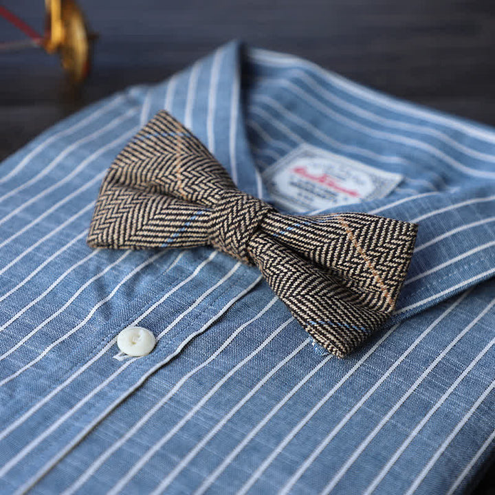 Men's Simple Tweed Wool Blend Bow Tie - # 18 - image 20