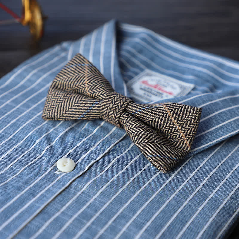 Men's Simple Tweed Wool Blend Bow Tie - # 18 - image 20