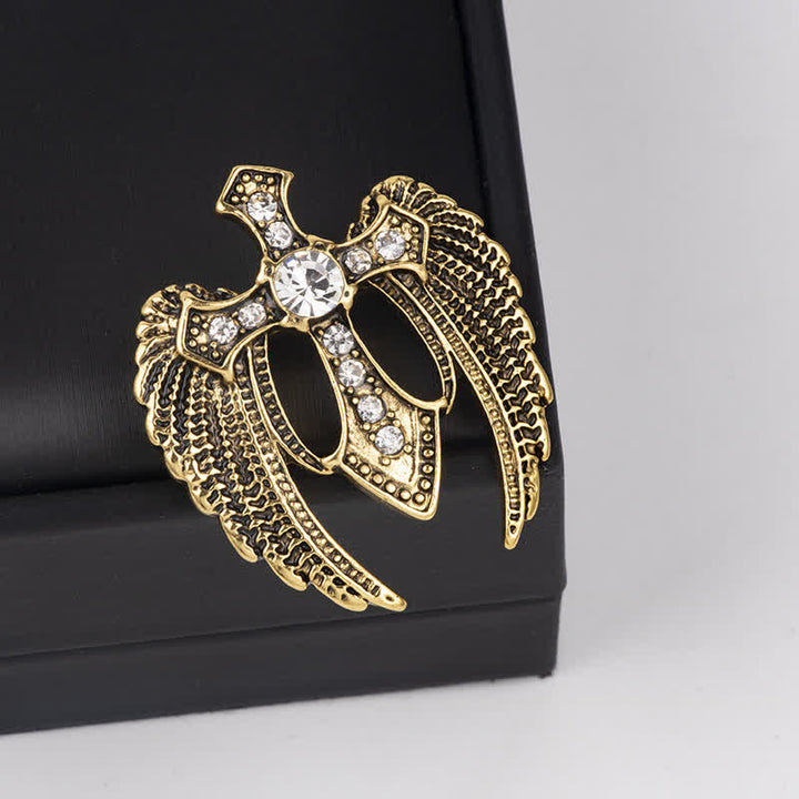 Men's Soar In Faith Wings Cross Brooch - image 3