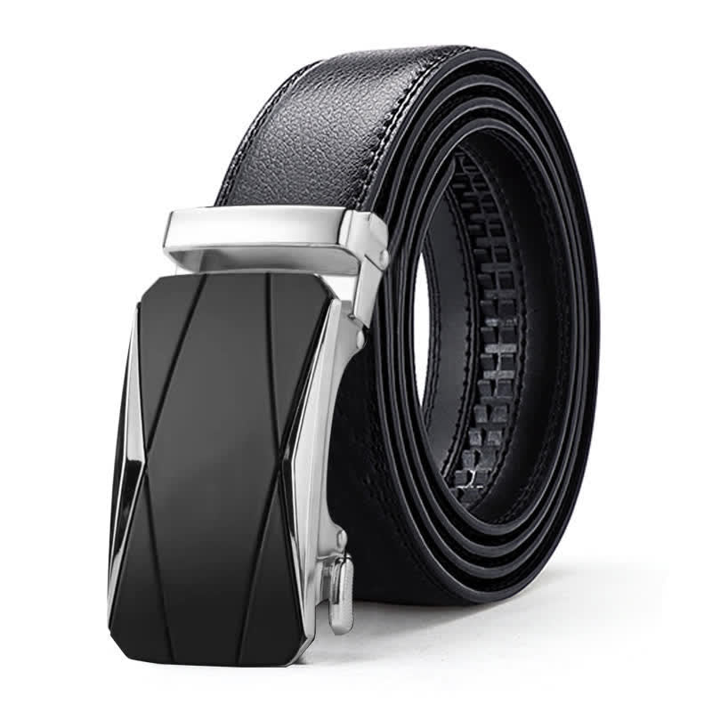 Men's Luxury Embossed Automatic Buckle Leather Belt - Style #5 - Silver - 46 - image 16
