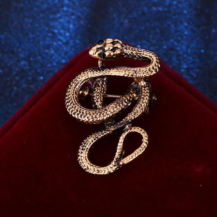 Men's Bending Creep Cobra Snake Brooch - Gold - Style #2 - image 10