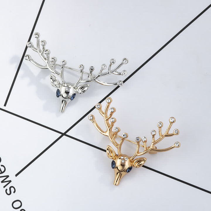 Men's Living Christmas Elk Brooch - image 1