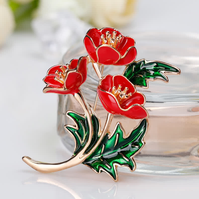 Unisex A Bunch Of Flower Poppy Brooch - image 3
