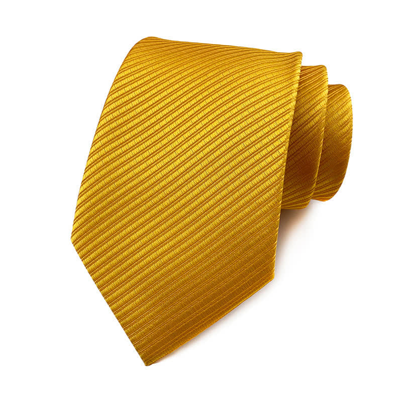 Men's Solid Color Discreet Twill Work Necktie - Goldenrod - image 16