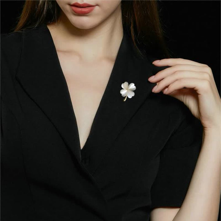 Women's Lucky Four-Leaf Clovers Brooch - image 8