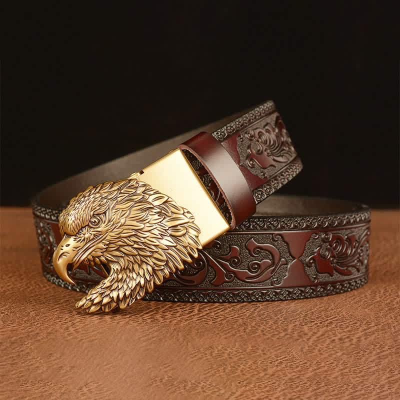 Men's Three-dimensional Eagle Head Leather Belt - image 1