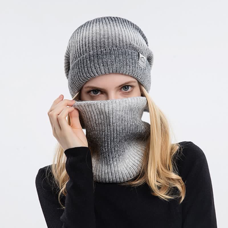 2Pcs Stretchy Gradient Color Hat Loop Scarf Set - image 6