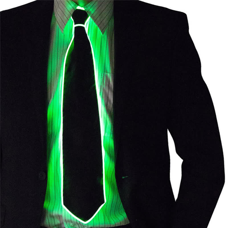 Funny Neon LED Colorful Glowing Necktie - Green - image 7