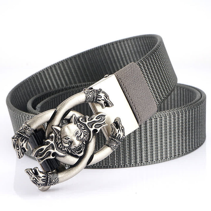Men's Fierce Wolves In Flame Nylon Belt - Gray / Silver - 48" - image 19