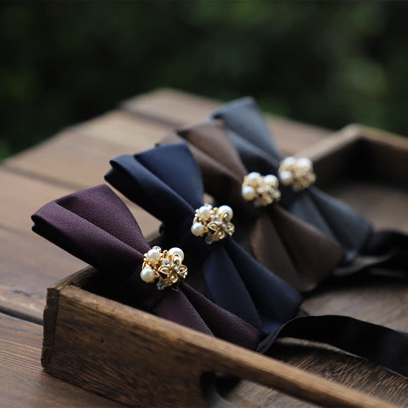 Men's Pearl Formal Tuxedo Bow Tie - image 0
