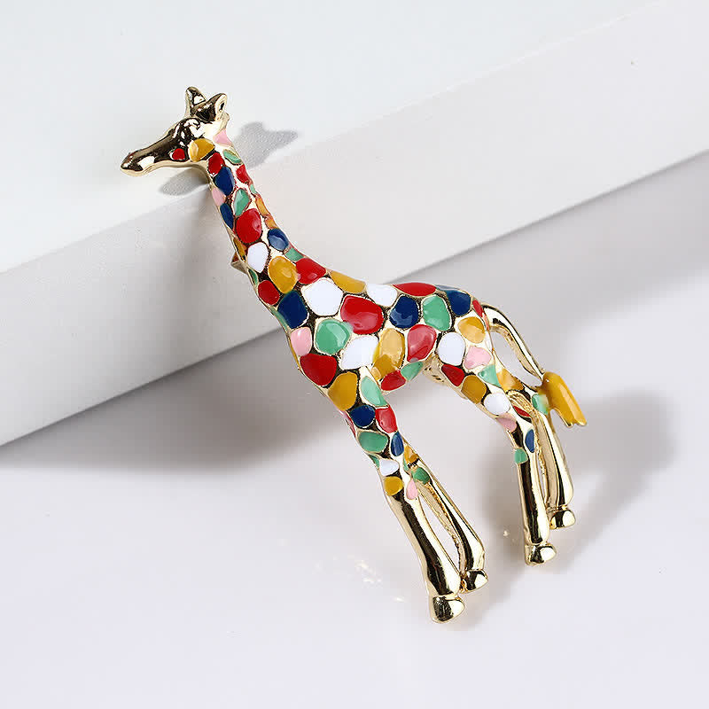 Women's Cartoon Glossy Enamel Giraffe Brooch - image 3