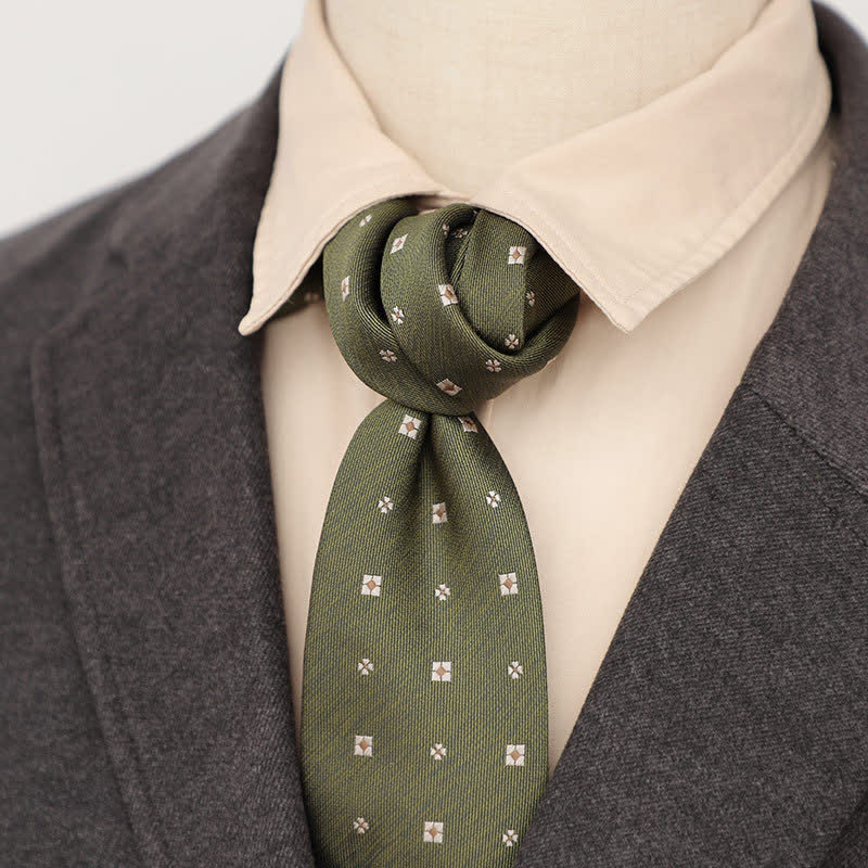 Men's Quiet Spring Green Necktie - Flowers - image 0
