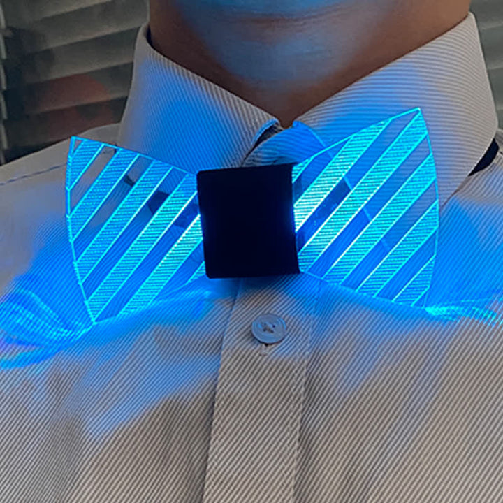 7 Colors Striped Luminous Party Acrylic Bow Tie - image 5