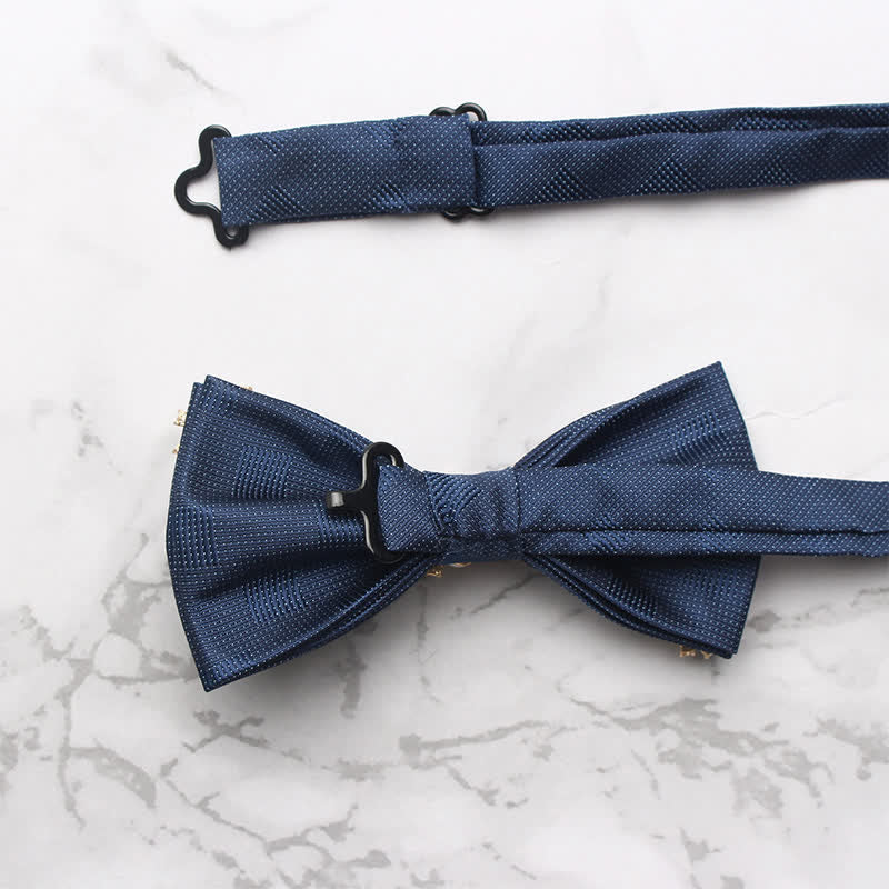 Men's Gold Leaves Pearl Floral Bow Tie - image 10