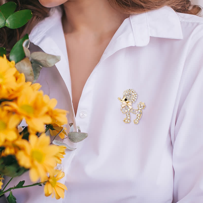 Women's Bowknot Puppy Poodle Brooch - image 4