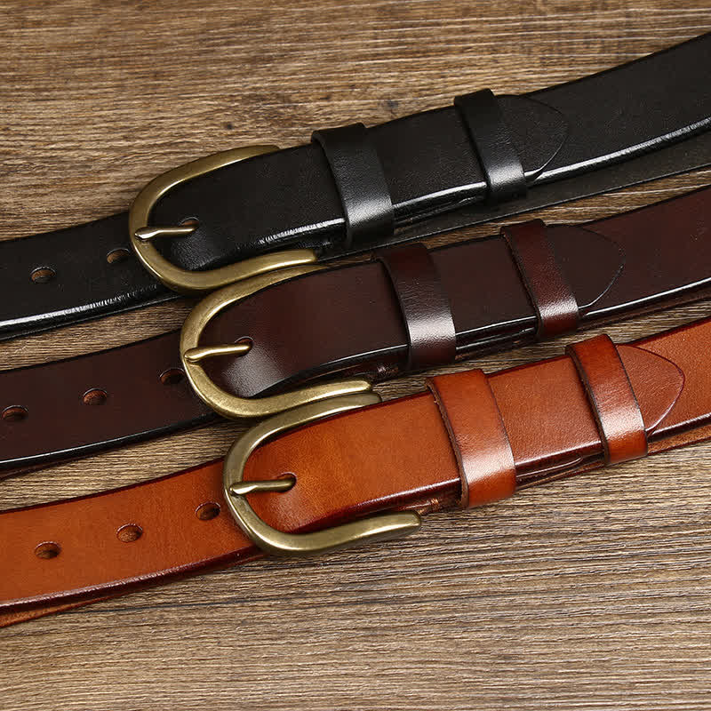 Men's Casual Smooth Glossy Leather Belt - image 1