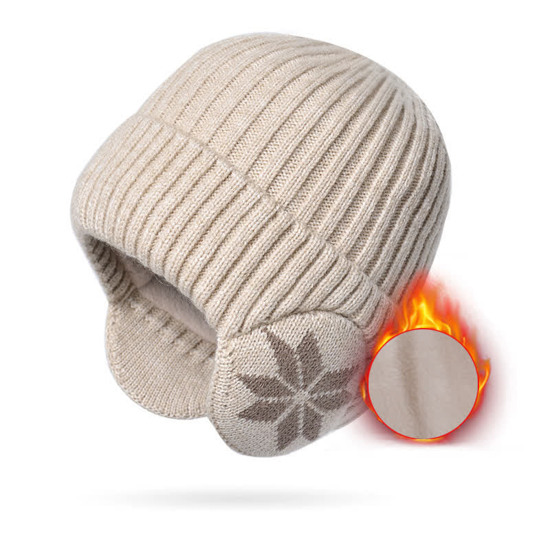 Unisex Winter Warm Thickened Beanie Knitted Hat - Ivory - Adjustable (21 5/8"-23 5/8") - image 1
