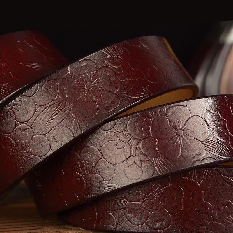Women's Retro Floral Decorative Leather Belt - image 8