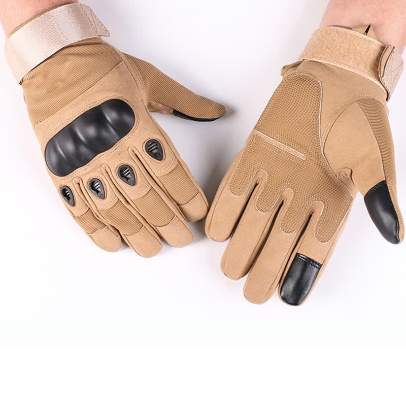 Motorcycle Riding Thicken Fleece-lined Tactical Gloves - Khaki - XL - image 7