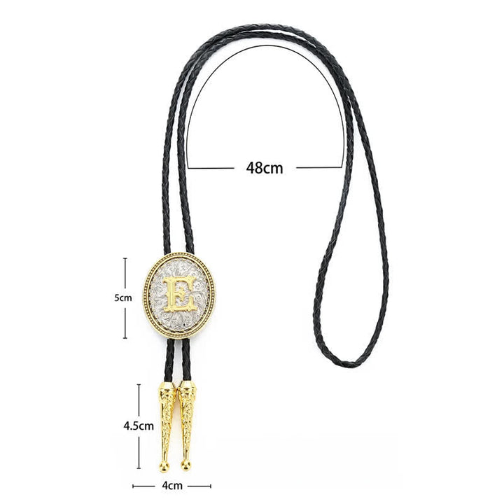 Western Cowboy Shirt Accessory Alphabet A To Z Bolo Tie - image 4