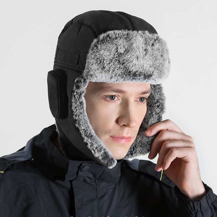 Unisex Outdooor Aviator Cap Faux Fur Trapper Hat Set - image 2