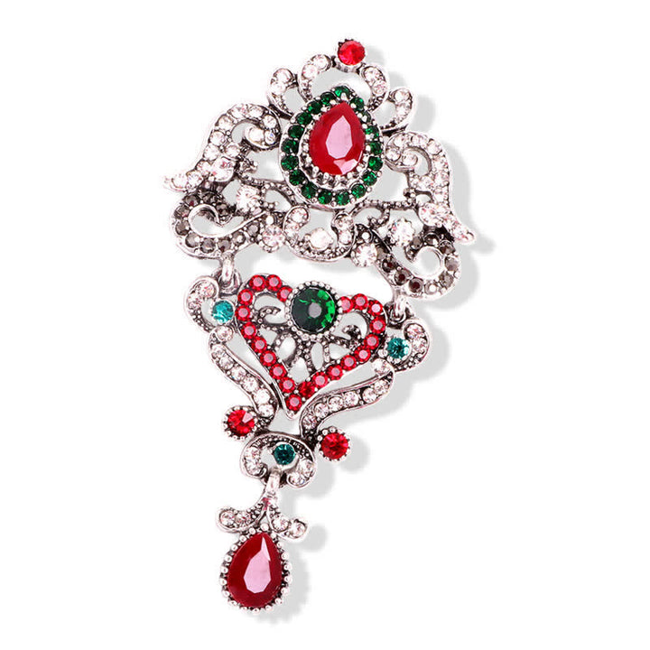 Women's Classical Waterdrop Banquet Brooch - Red - image 4