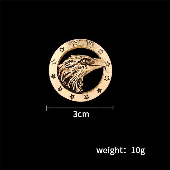Men's Circle Hawk Head Brooch - image 4