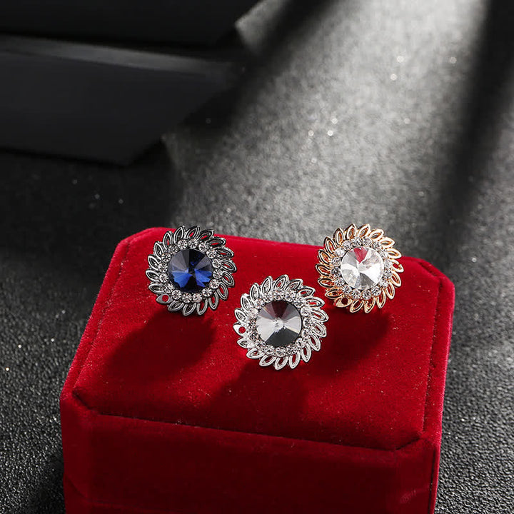 Men's Royal Flower Crystal Brooch - image 1