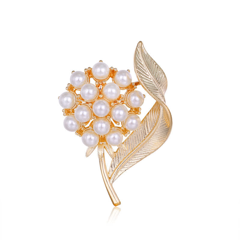 Women's Fresh Flower Pearl Brooch - Gold - image 0