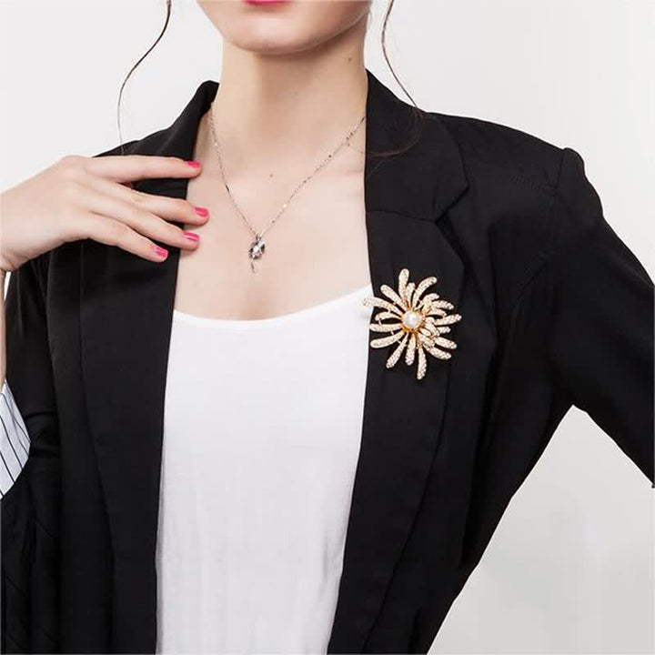 Women's Coralline Floral Pearl Brooch - image 4
