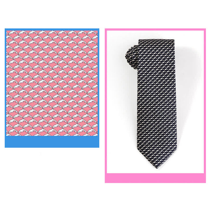Men's Dancing Animal Motifs Pure Silk Necktie - image 19