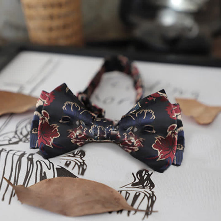 Men's Retro Floral Leaves Bow Tie - image 2