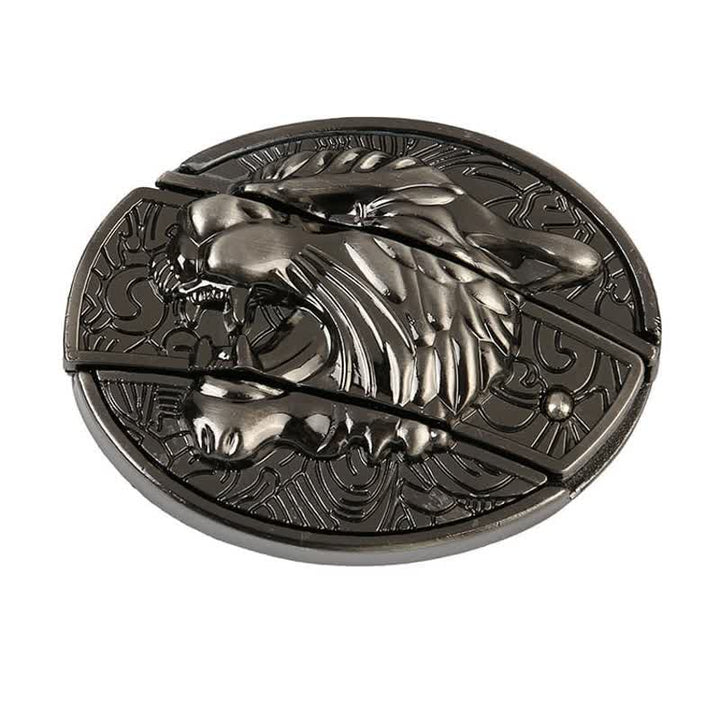Men's Roaring Tiger Leather Belt With Folding Knife - image 4