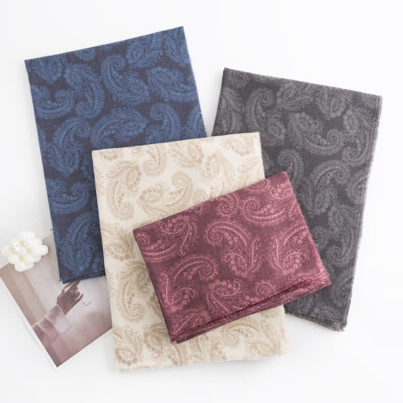 Women's Paisley Fall Winter Short Tasseled Scarf - image 1