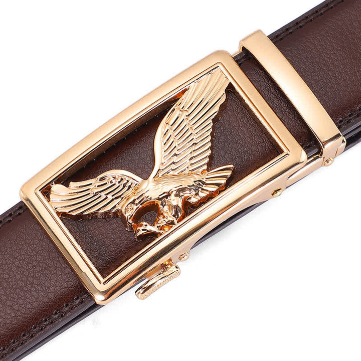 Men's Hollow Flying Hawk Eagle Decor Leather Belt - image 7