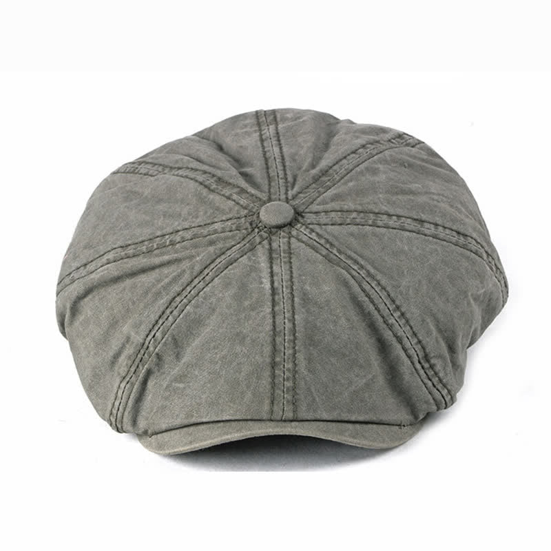Casual Washed Aged Cotton Beret Cap - image 7