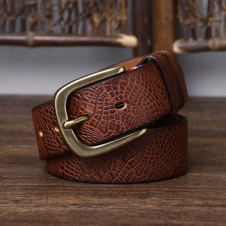 Men's Serpentine Snakeskin Grain Leather Belt - image 2