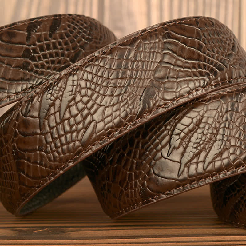 Men's Punk Elephant Alligator Pattern Leather Belt - image 8