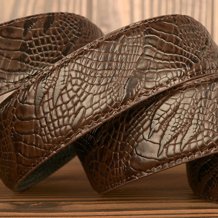 Men's Punk Elephant Alligator Pattern Leather Belt - image 8