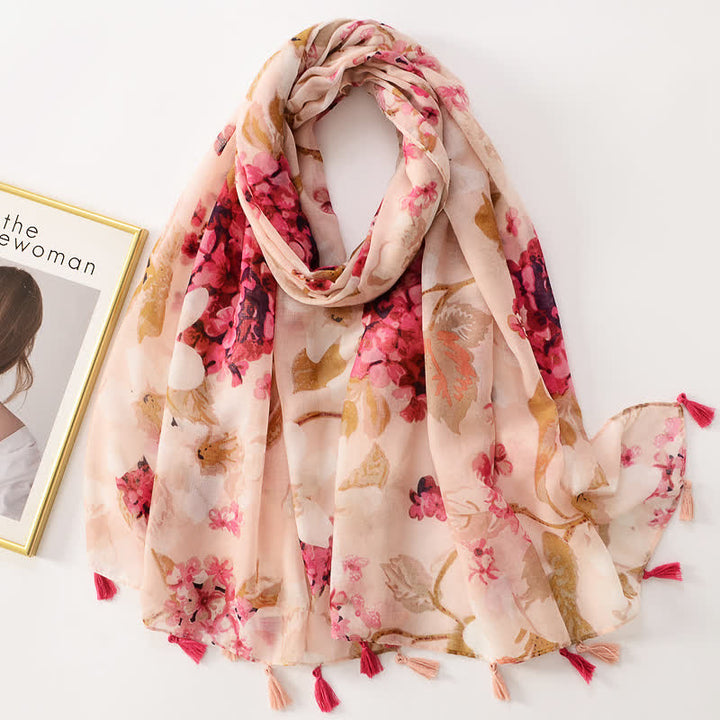 Women's Thin Lovely Butterfly Floral Tassel Scarf - Style #15 - image 20