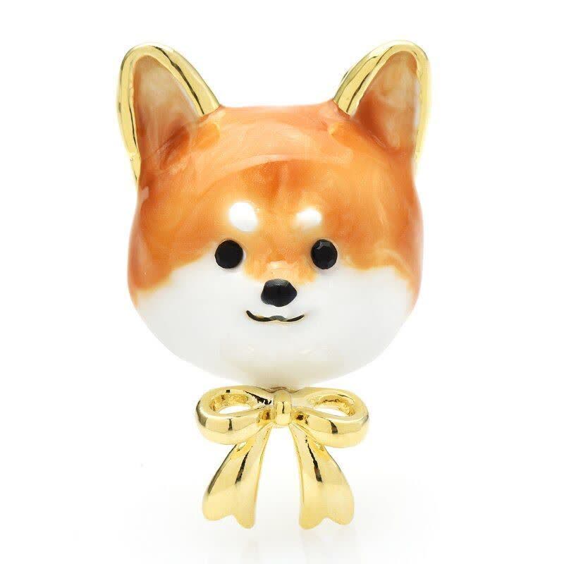 Unisex Cute Enamel Shiba Inu Dog Brooch - Shiba Inu - image 0