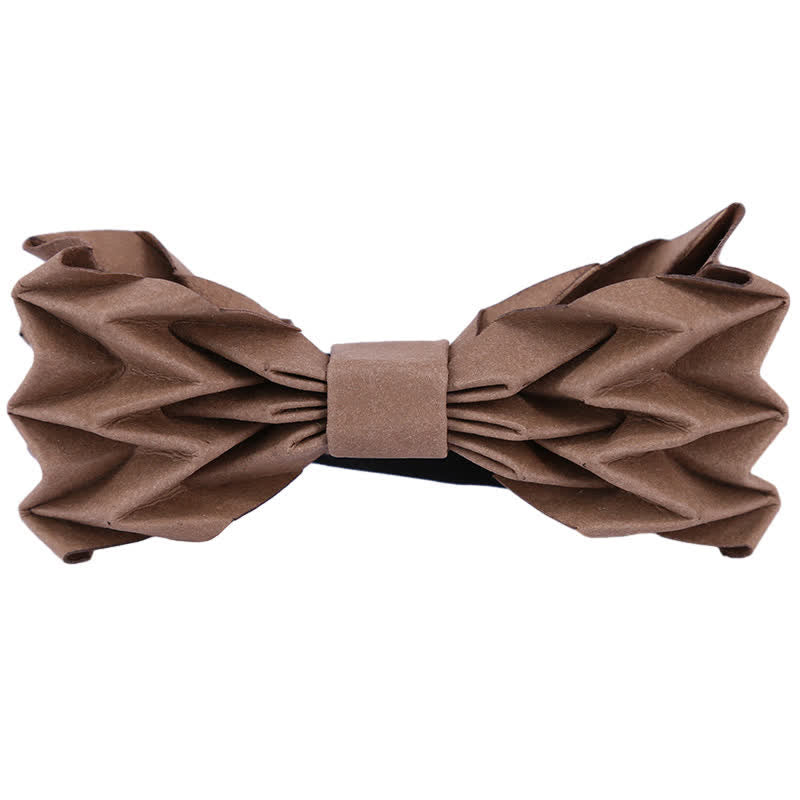 Men's Creative Environmental Kraft Paper Bow Tie - Brown - image 13