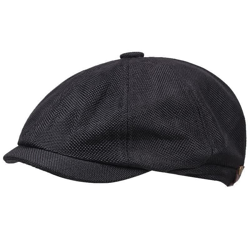 Leisure British Newsboy Octagonal Beret Cap - Black - M (22"-22 7/8") - image 1