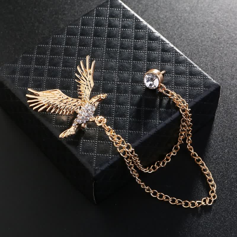 Men's Soaring Eagle Rhinestones Brooch - image 1